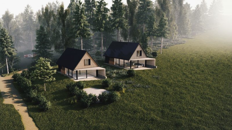 Dva modulární pasivní domy u lesa
